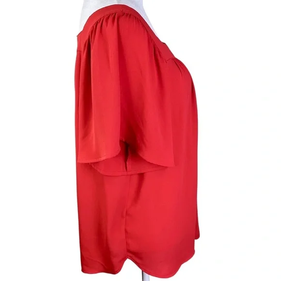 LOFT Square Neck Blouse with Flutter Sleeves Size S - Picture 6 of 11